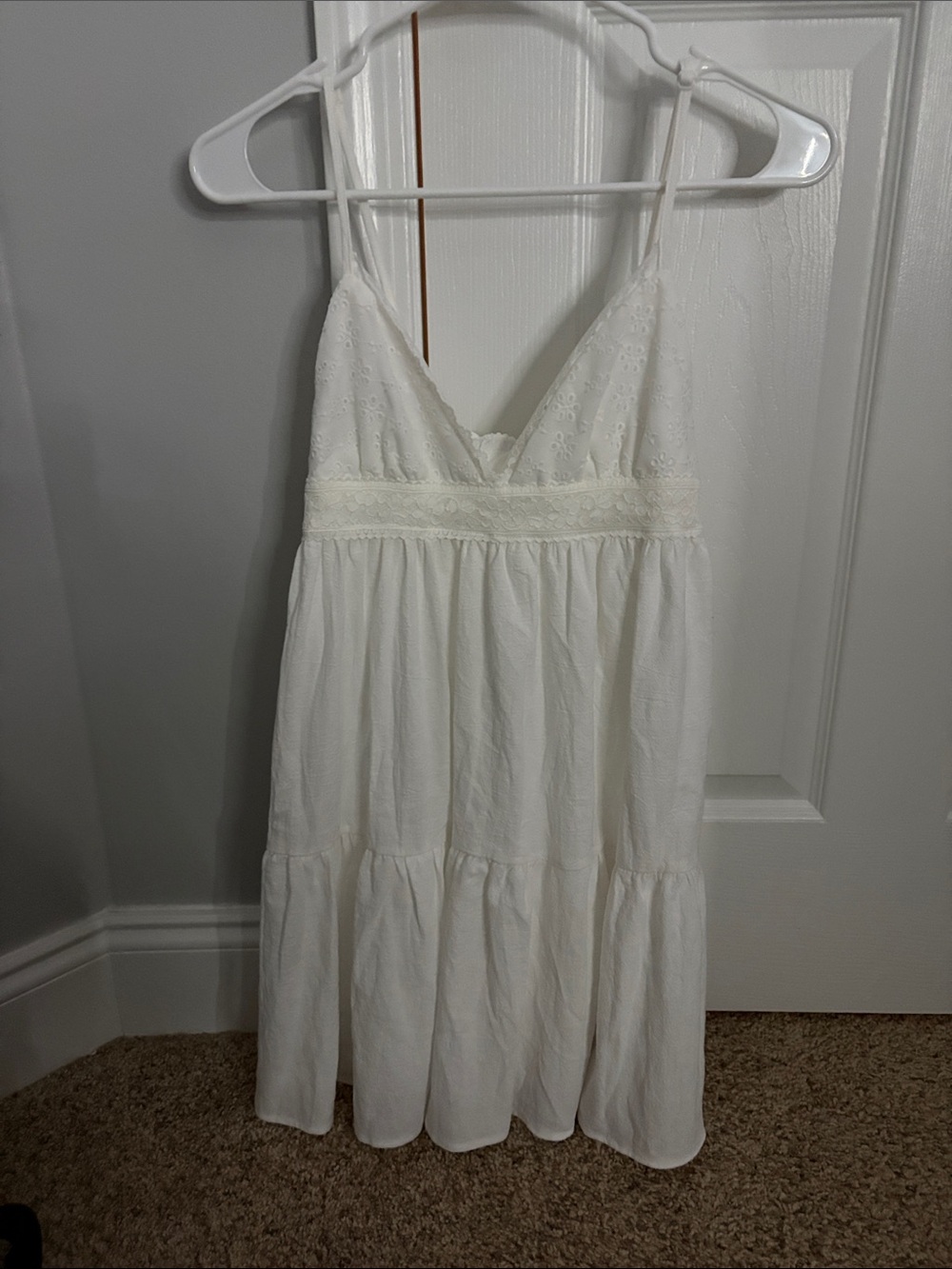 White Lace-Trim Sundress - Women's